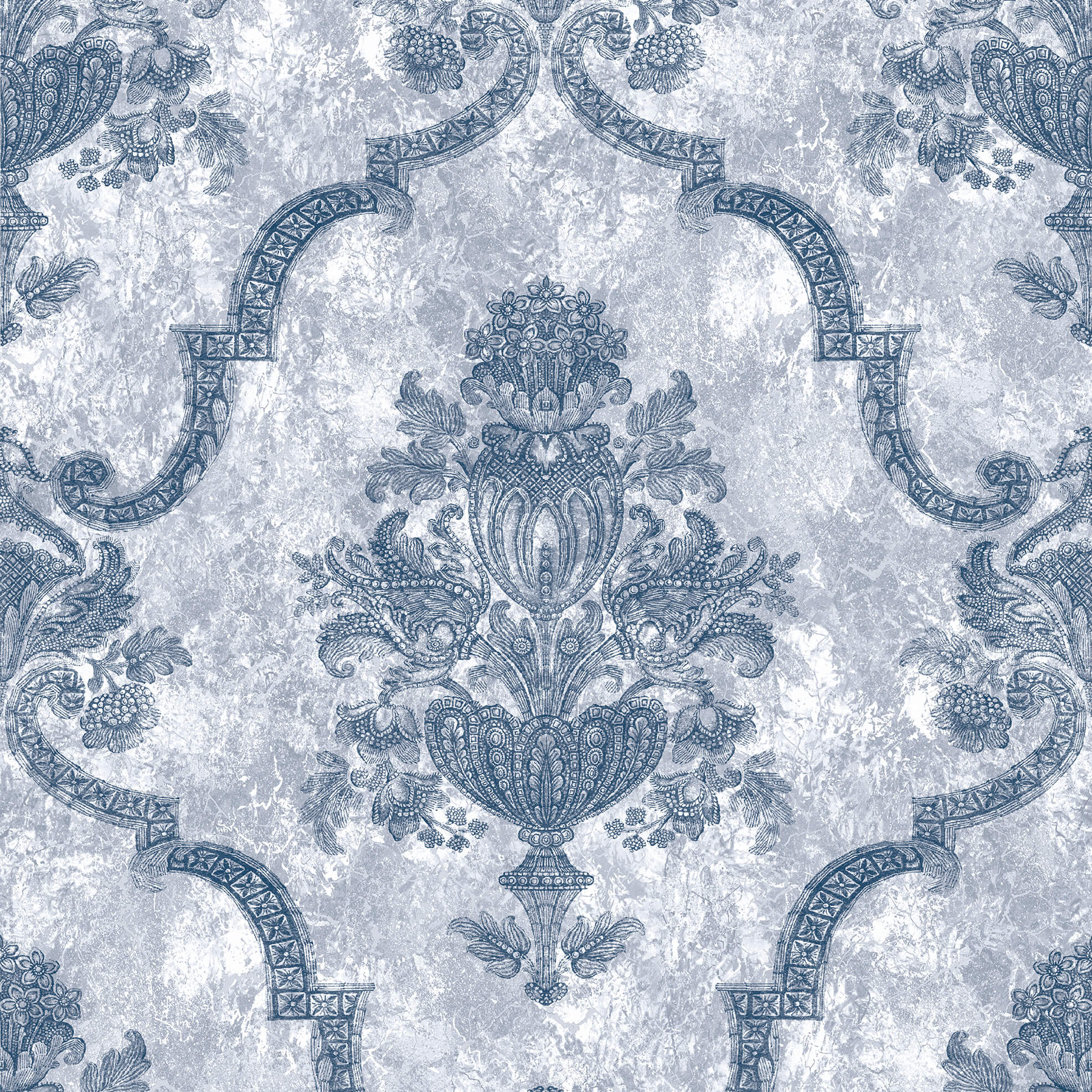 Shop Sample Porto Delft Blue Wallpaper From The Azulejo Collection 