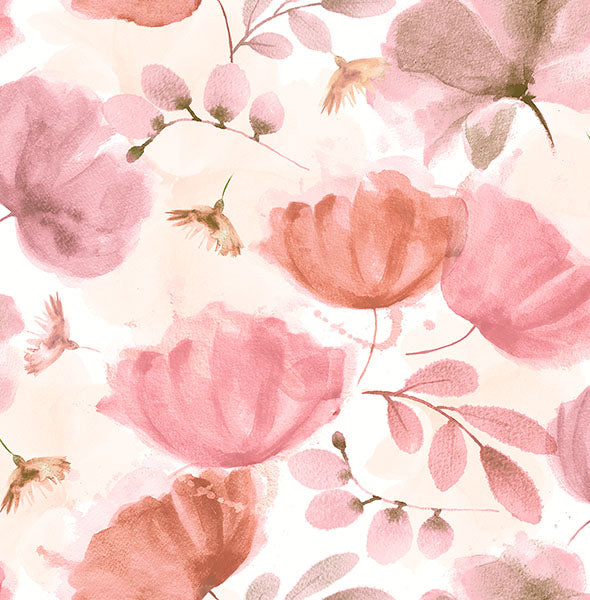 Shop Zahra Pink Floral Wallpaper