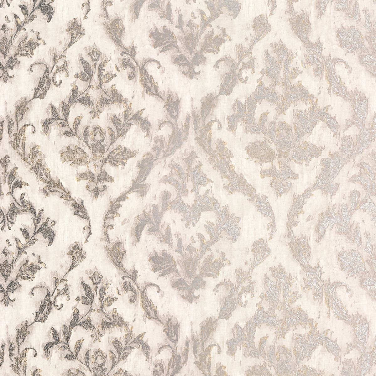 Shop Sample Lyra Damask Wallpaper in Light Grey from the Polished