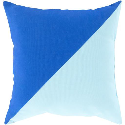 Coastal Blue Coral Grid Outdoor Pillow - 26x26