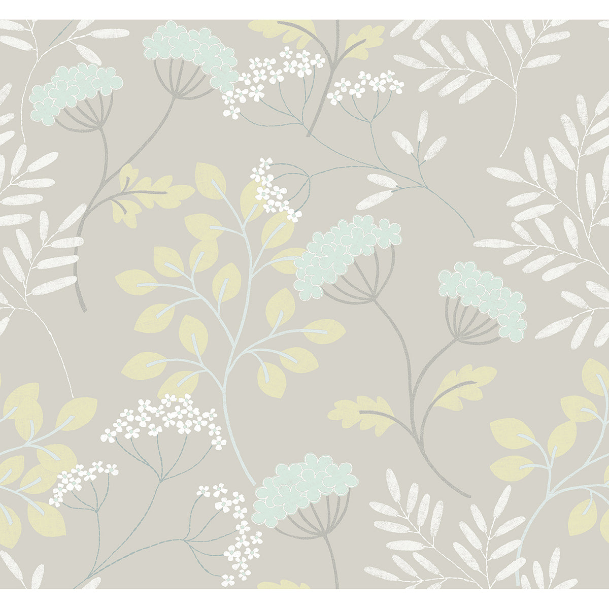 Shop Sorrel Light Grey Botanical Wallpaper from the Scott Living