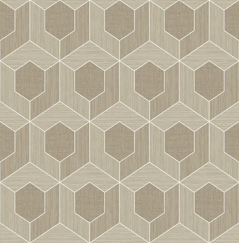 Shop Sample 3d Hexagon Wallpaper In Brown 