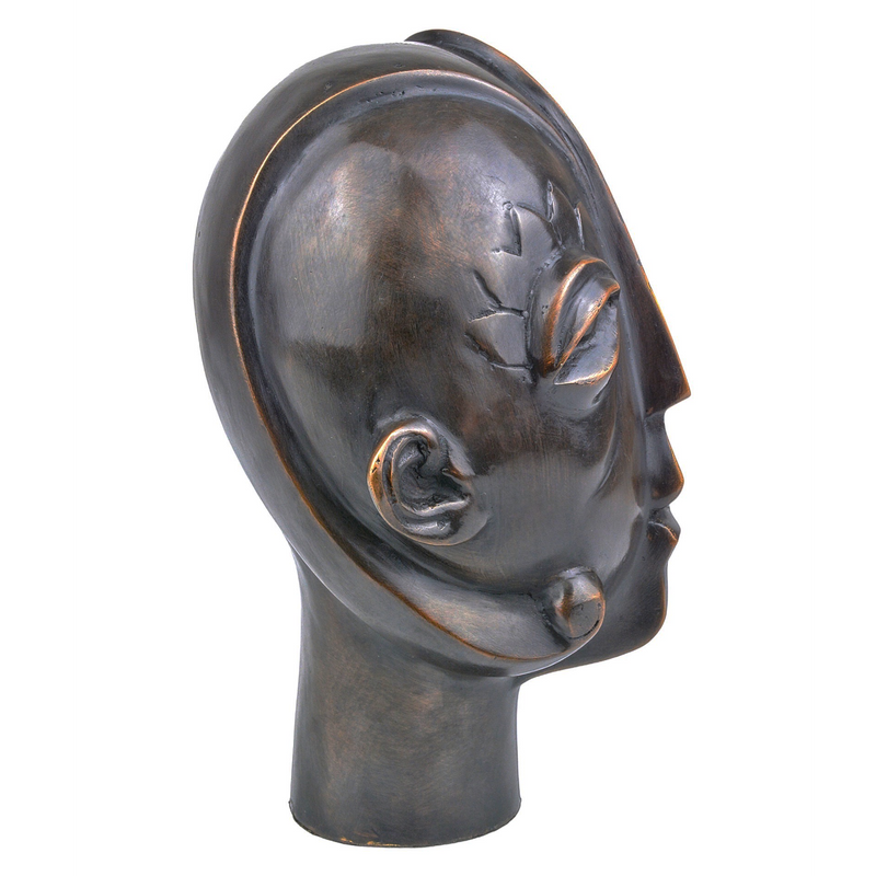 media image for Cubist Head Bronze By Currey Company Cc 1200 0720 3 236