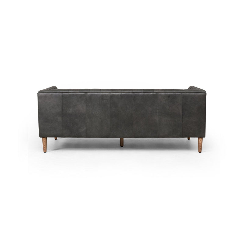 media image for Williams Leather Sofa in Natural Washed Ebony - Open Box 3 250