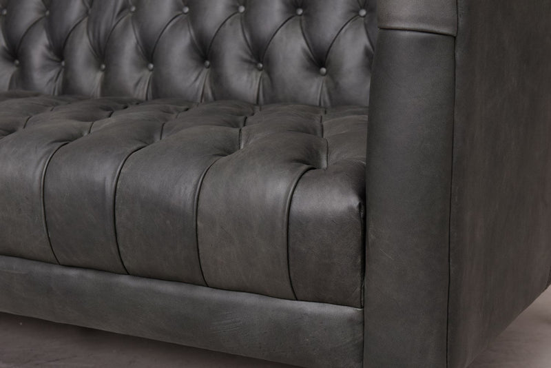 media image for Williams Leather Sofa in Natural Washed Ebony - Open Box 5 237