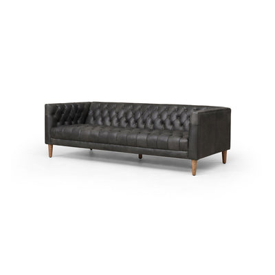 product image for Williams Leather Sofa in Natural Washed Ebony - Open Box 6 45