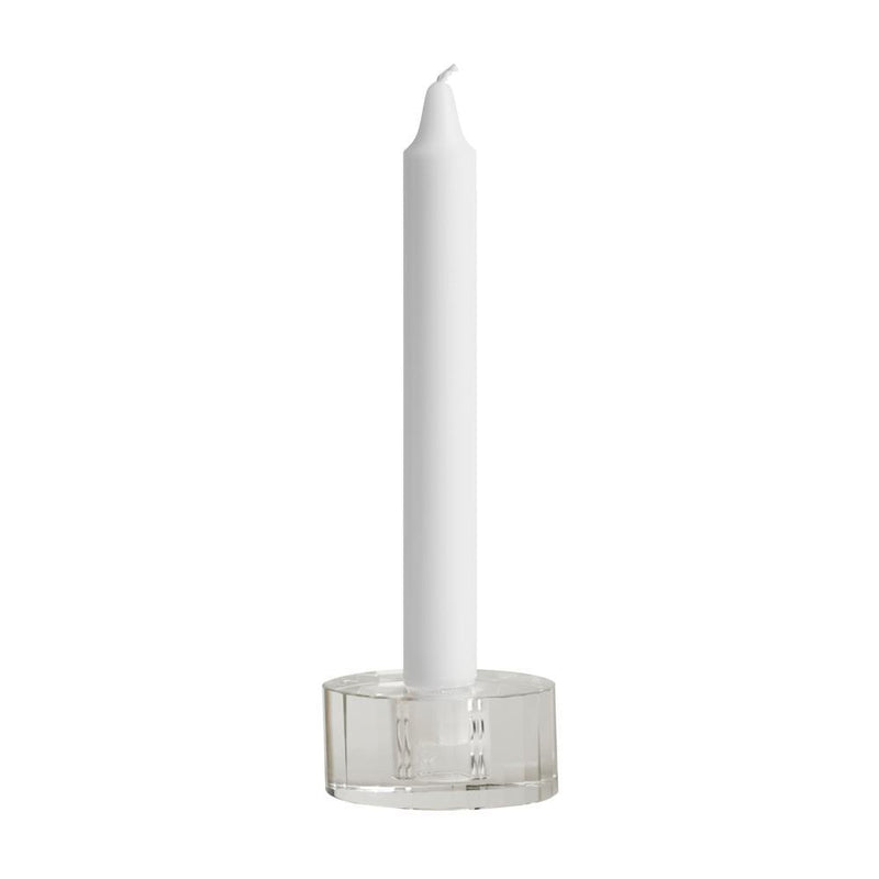 media image for Nordic Glass Candleholder - Low Facet - Clear 283