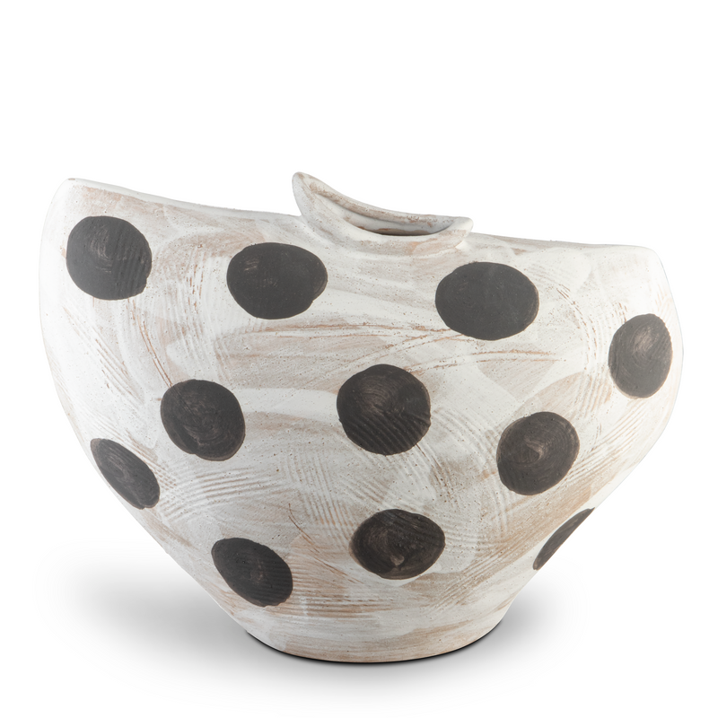 media image for Dots White Black Bowl By Currey Company Cc 1200 0708 3 264