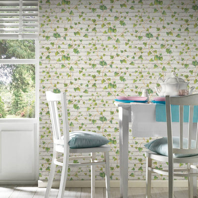 product image for Brick & Vine Wallpaper in Green/White 12