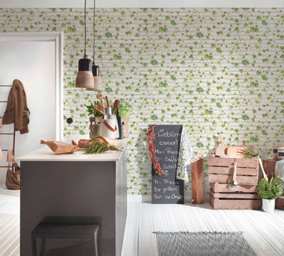 product image for Brick & Vine Wallpaper in Green/White 21