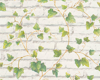 product image of Brick & Vine Wallpaper in Green/White 561