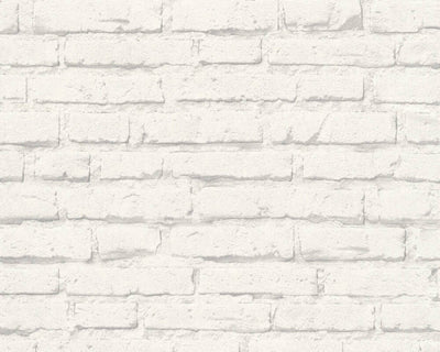 product image of Brick Stone Wallpaper in White/Grey 530