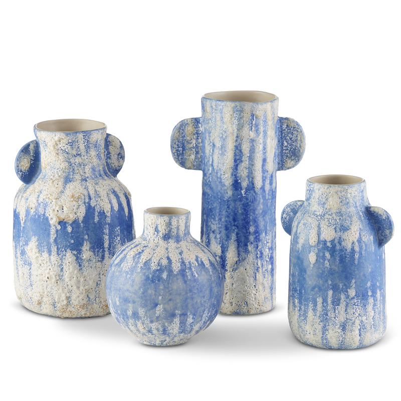 media image for Paros Blue Vase Set Of 4 By Currey Company Cc 1200 0738 1 281