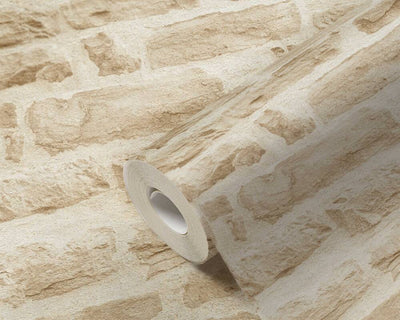 product image for Brick Stone Wallpaper in Beige/Cream 28