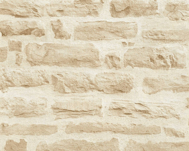 media image for Brick Stone Wallpaper in Beige/Cream 23