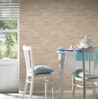 product image for Brick Stone Wallpaper in Beige 1