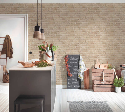 product image for Brick Stone Wallpaper in Beige 18