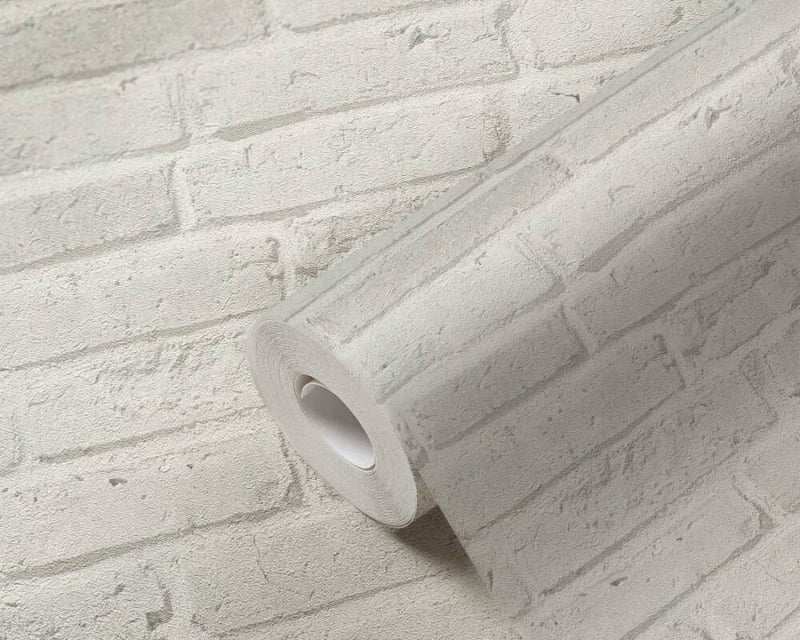 media image for Brick Stone Wallpaper in Soft Grey 212