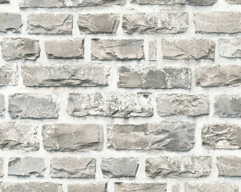 media image for Brick Cottage Deco Wallpaper in Grey/Neutral 238