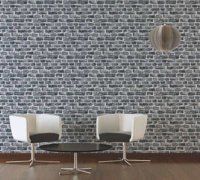 product image for Brick Cottage Deco Wallpaper in Dark Grey 82