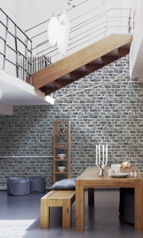 media image for Brick Cottage Deco Wallpaper in Dark Grey 256