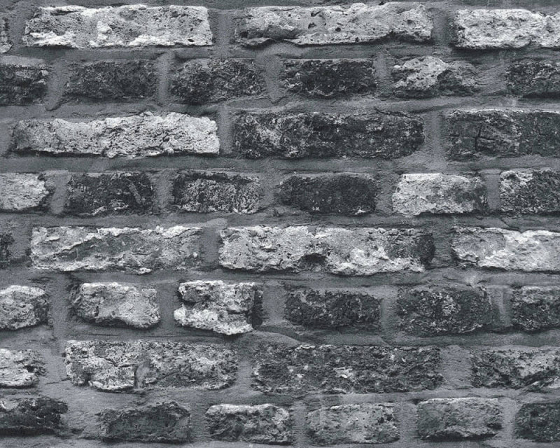 media image for Brick Cottage Wallpaper in Grey/Black 220