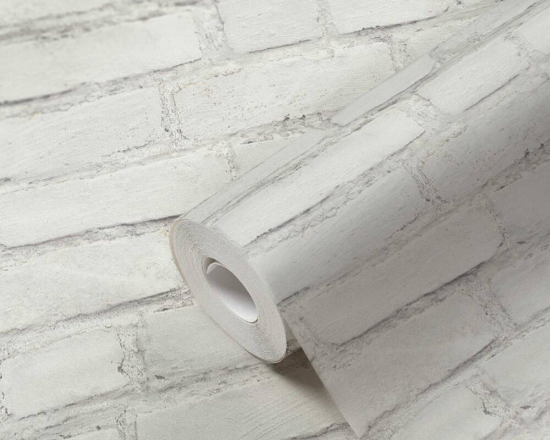 media image for Brick Cottage Wallpaper in Stone/White 280