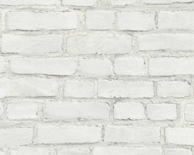 product image of Brick Cottage Wallpaper in Stone/White 553