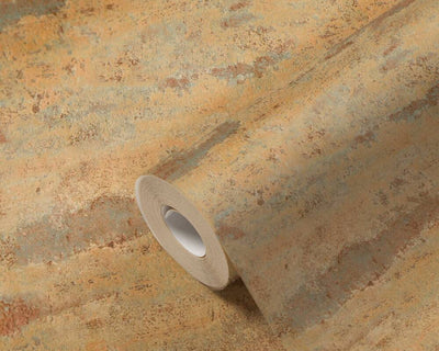 product image for Distressed Stone Wallpaper in Orange/Blue 23