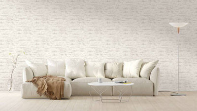 product image for Distressed Stone Wallpaper in White 57