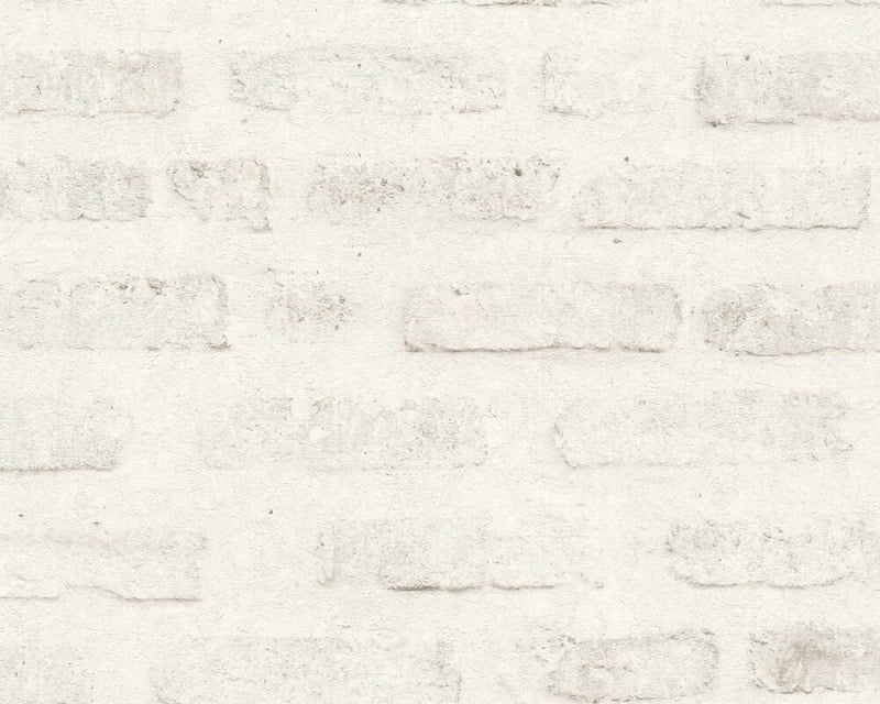 media image for Brick Deco Wallpaper in White/Grey 235