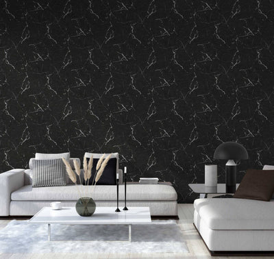 product image for Marble Structures Wallpaper in Black/Grey/Metallic 33