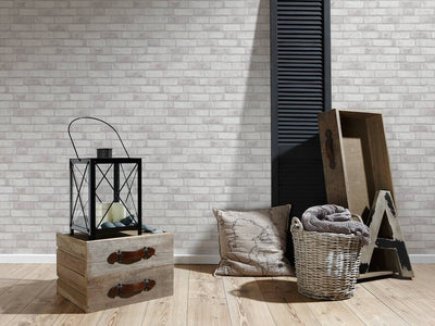 product image for Brick Stone Wallpaper in Cream/White 40