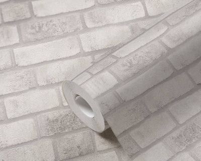 product image for Brick Stone Wallpaper in Cream/White 2