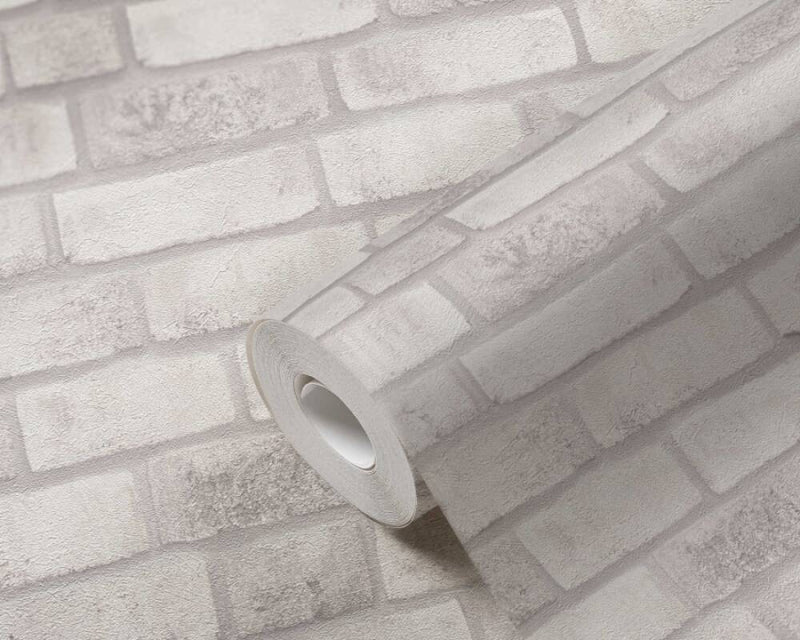 media image for Brick Stone Wallpaper in Cream/White 250