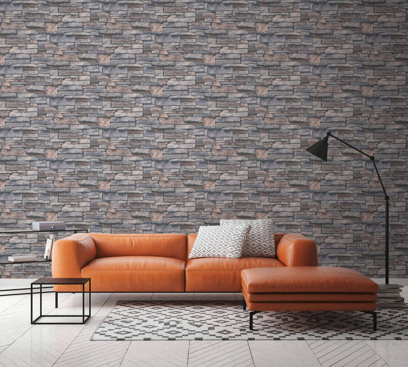 media image for Stone Deco Wallpaper in Taupe/Cream 212