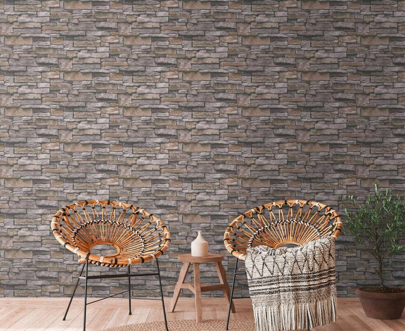 media image for Stone Deco Wallpaper in Beige/Brown 253