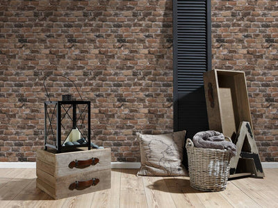 product image for Brick Deco Wallpaper in Brown/Grey 80