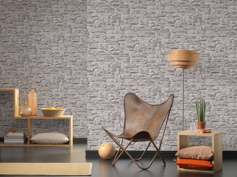 media image for Stone Brick Deco Wallpaper in Grey 231