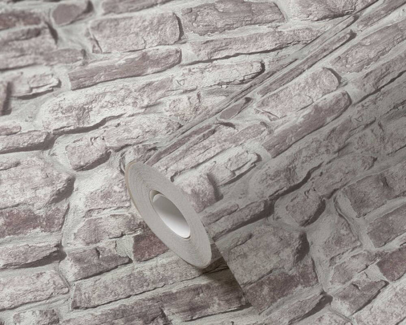 media image for Stone Brick Deco Wallpaper in Grey 224