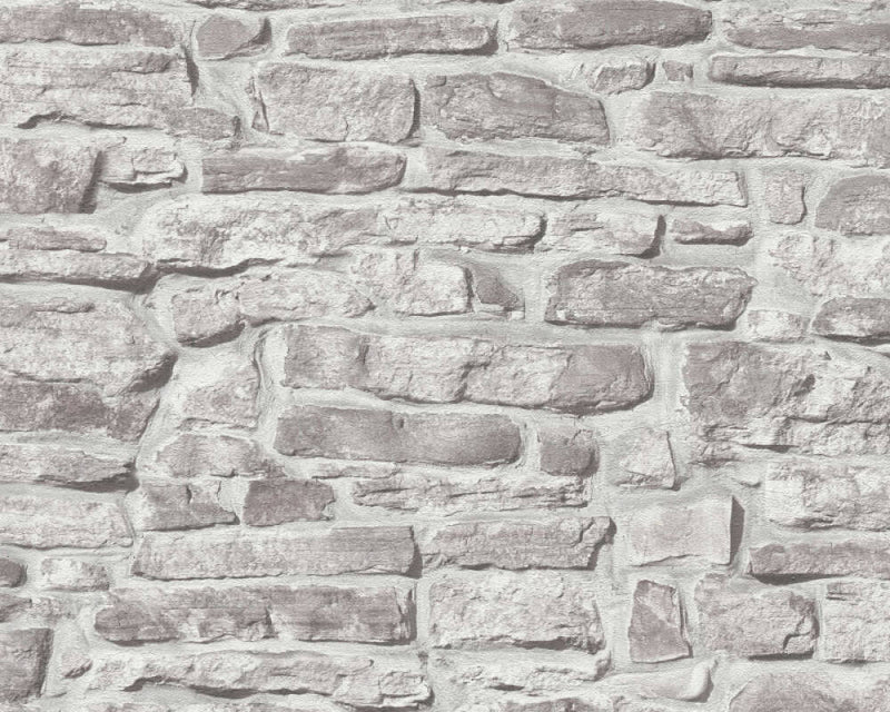 media image for Stone Brick Deco Wallpaper in Grey 284