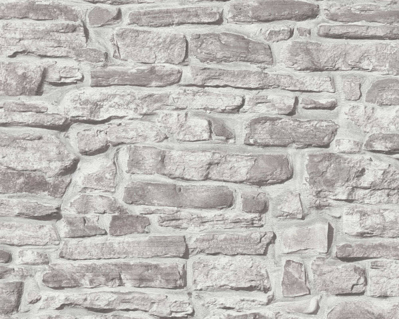 media image for Stone Brick Deco Wallpaper in Grey 210