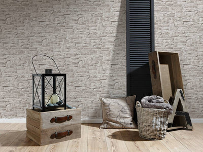 product image for Stone Brick Deco Wallpaper in Beige 90