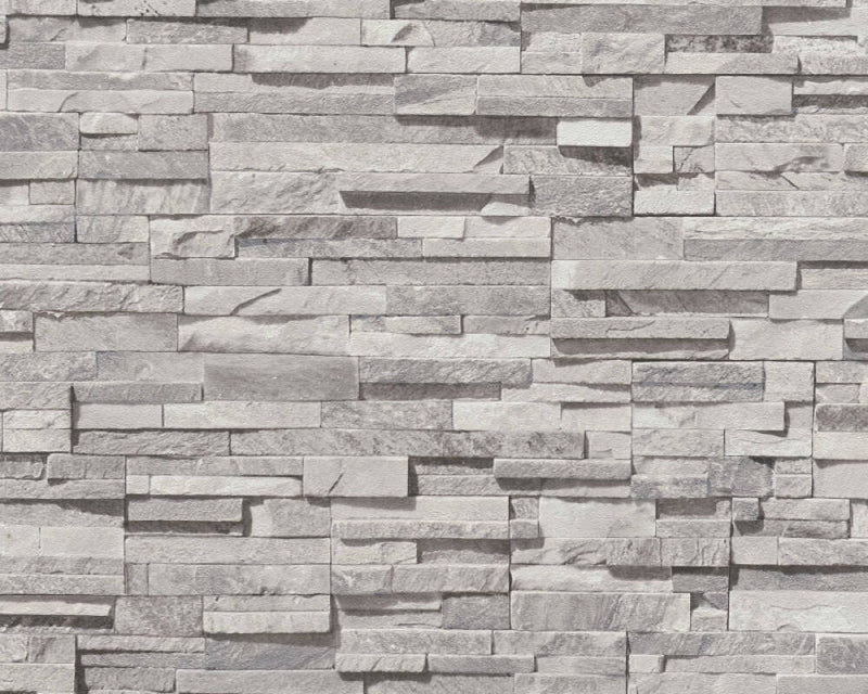 media image for Flat Stone Wallpaper in Grey/Cream 268