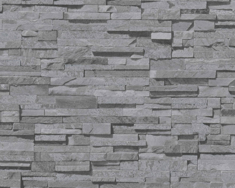 media image for Flat Stone Wallpaper in Grey/Black 287