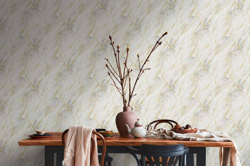 media image for Deco Stone Wallpaper in Gold/Grey 270