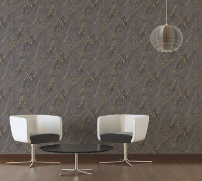 product image for Deco Stone Wallpaper in Black/Gold 45