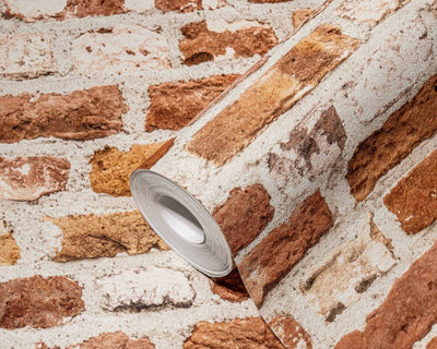 product image for Brick Structures Wallpaper in Red/Cream 67