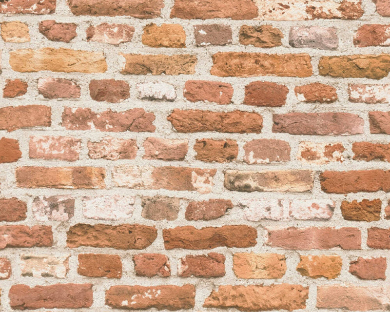 media image for Brick Structures Wallpaper in Red/Cream 224