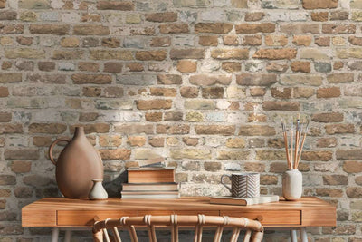 product image for Brick Structures Wallpaper in Beige/Brown 65